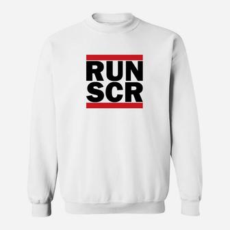 Street Style Weißes Sweatshirt mit RUN SCR Aufdruck - Seseable