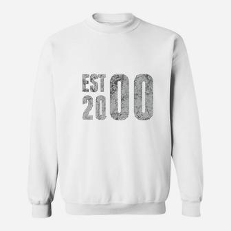 Stylish Reto Vintage Established 2000 Funny Birthday Gift Sweat Shirt - Seseable