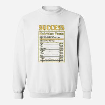 Success Ingredients Nutritional Facts Motivational Art Quote Sweatshirt - Seseable
