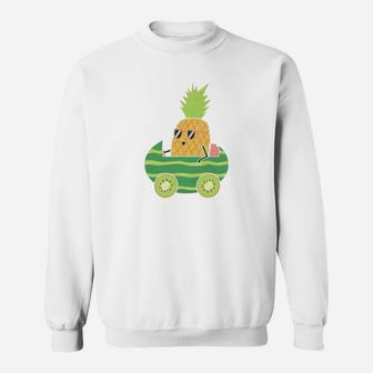 Summer Drive Pineapple Watermelon Car Cute Cool Summer Sweatshirt - Seseable