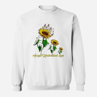 Sunflower Accept Understand Love Autism Awareness Month Gift Sweat Shirt - Seseable