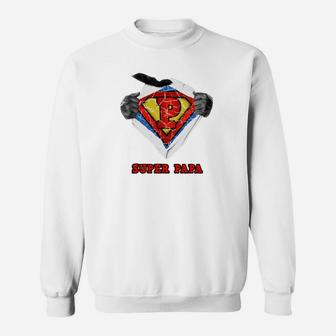 Superheld Papa Sweatshirt mit Heldendesign, Perfektes Vatertagsgeschenk - Seseable