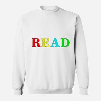 Teacher Reading Read In Color Book Sweat Shirt - Seseable