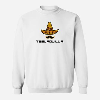 Teslaquila Wortspiel mit Sombrero Sweatshirt, Lustiges Herren Outfit - Seseable