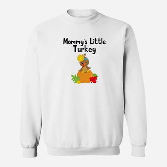 Thanksgiving Mommys Little Turkey Cute Fall Sweat Shirt - Seseable