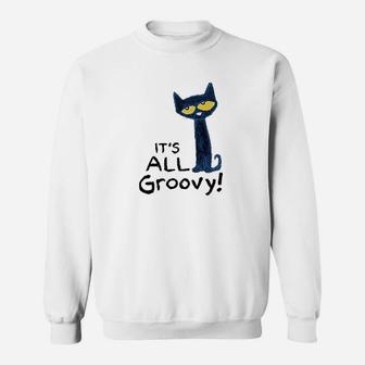 The Cat Its All Groovy Sweat Shirt - Seseable