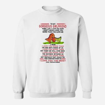 To My Gorgeous Girlfriend I Say I Love You More Sweat Shirt - Seseable