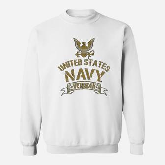 Us Navy Veteran With Eagle Emblem Graphic Sweat Shirt - Seseable