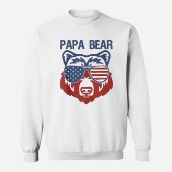 Usa Flag American Papa Bear Tank Gift Funny Bro Sweat Shirt - Seseable