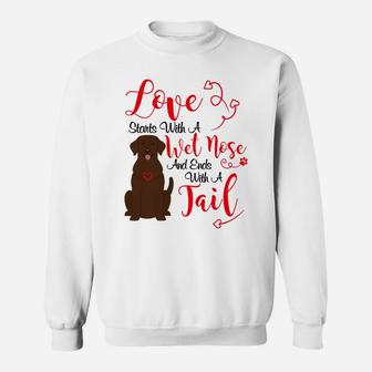 Valentines Day Dog Lover Chocolate Lab Labrador Sweat Shirt - Seseable