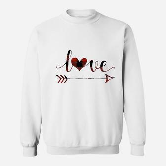 - Valentine's Day Shirt For Women Love Heart Print Sweatshirt - Seseable