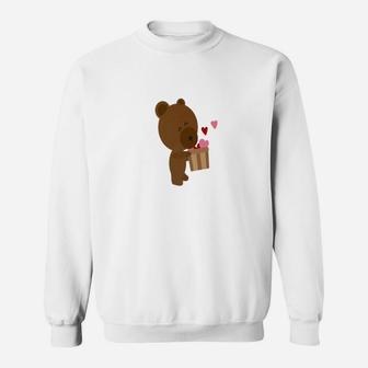 Valentines Day Teddy Bear Love Girlfriend Hearts Gift Sweat Shirt - Seseable