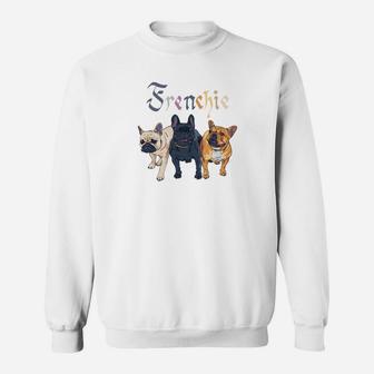 Verspielte Bulldoggen Grafik Sweatshirt, Frenchie Fan Liebe - Seseable