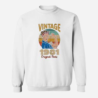 Vintage 1981 Rosie Riveter 40th Birthday Gift For Women Sweat Shirt - Seseable