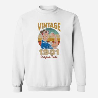 Vintage 1981 Rosie Riveter 40th Birthday Gift Sweat Shirt - Seseable