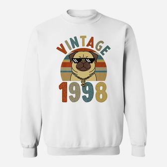 Vintage 24th Birthday Dog Pug Vintage 1998 Classic Sweat Shirt - Seseable