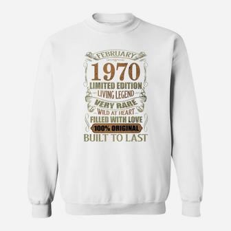 Vintag February 1970 50th Birthday Sweat Shirt - Seseable