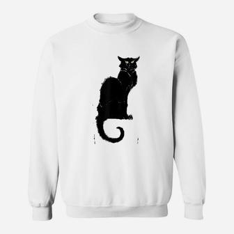 Vintage Art Nouveau Ce Soir Chat Noir Black Cat Sweat Shirt - Seseable