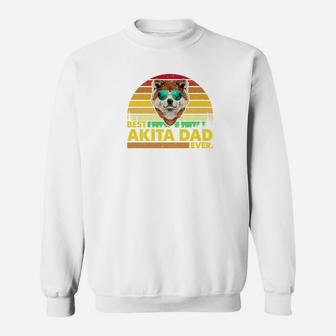 Vintage Best Akita Dad Ever Dog Daddy Father Sweat Shirt - Seseable