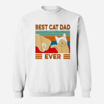 Vintage Best Cat Dad Ever Fun Sweat Shirt - Seseable