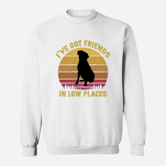 Vintage Brittany I Have Got Friends In Low Places Dog Lovers Sweat Shirt - Seseable