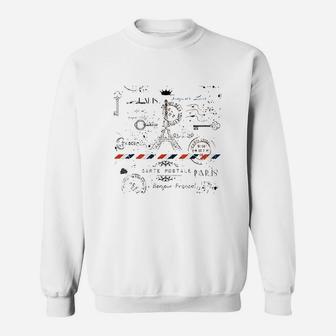 Vintage French Paris With Eiffel Tower Sweat Shirt - Seseable