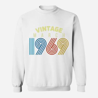 Vintage March 1969 53rd Birthday Gift Sweat Shirt | Seseable UK