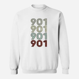 Vintage Memphis Tennessee 901 Area Code Retro Gift Sweat Shirt - Seseable