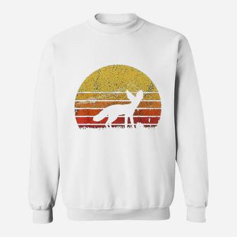 Vintage Retro Fennec Fox Silhouette Sunset Distressed Funny Sweat Shirt - Seseable