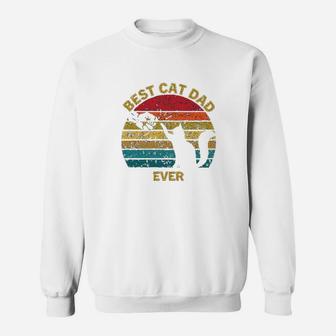 Vintage Retro Gift For Men Casual Best Cat Dad Ever Sweat Shirt - Seseable
