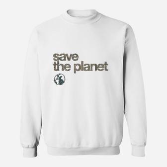 Vintage Save The Planet Save The Earth Distress Sweat Shirt - Seseable