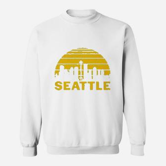 Vintage Seattle Washington Cityscape Sweat Shirt - Seseable