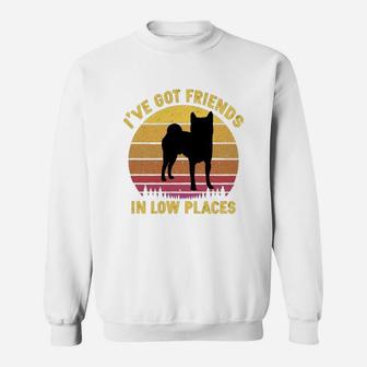 Vintage Shiba Inu I Have Got Friends In Low Places Dog Lovers Sweat Shirt - Seseable