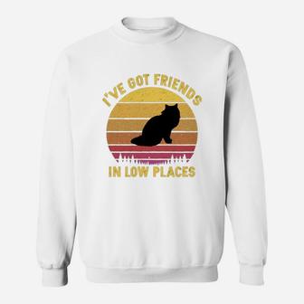 Vintage Siberian I Have Got Friends In Low Places Cat Lovers Sweat Shirt - Seseable