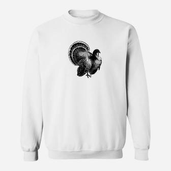 Vintage Turkey Bird Print Sweat Shirt - Seseable