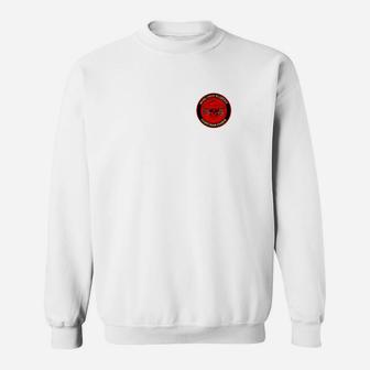 Weißes Herren Sweatshirt mit Rote Logo-Druck, Basic Style - Seseable