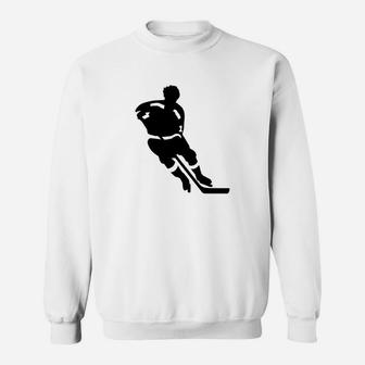 White Hockey Player Poloshirts Sweat Shirt - Seseable