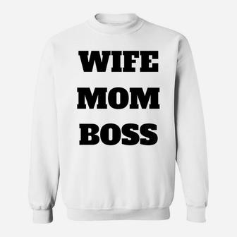 Wife Mom Boss Mommy Valentine Sweat Shirt - Seseable