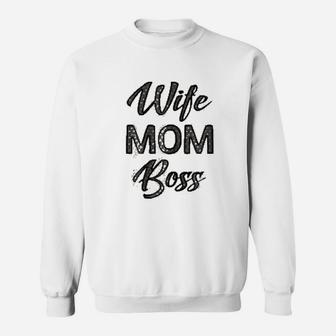 Wife Mom Boss Mothers Day Gift Sweat Shirt - Seseable