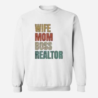 Wife Mom Boss Realtor Sweat Shirt - Seseable