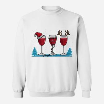 Wine Glass Christmas Wine Lover Cute Christmas Gifts Sweat Shirt - Seseable