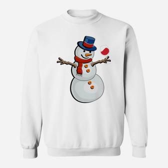 Wine Glass Snowman Christmas Holiday Sweat Shirt - Seseable