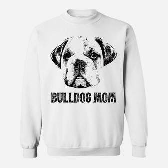 Womens English Bulldog Mom English Bulldog Sweat Shirt - Seseable