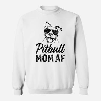 Womens Pitbull Mom Af Funny Womens Pit Bull Dog Mama Gift Sweat Shirt - Seseable