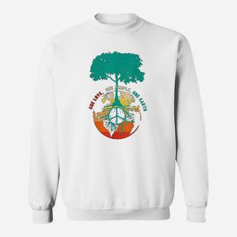 World Peace Tree Love People Earth Day 60s 70s Hippie Retro Sweat Shirt - Seseable