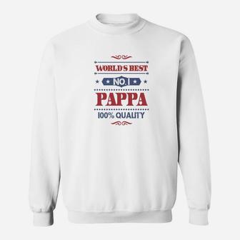 Worlds Best No 1 Pappa Grandpa Gift Fathers Day Men Premium Sweat Shirt - Seseable