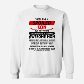 Yes I’m A Spoiled Son But Not Yours I Am The Property Or A Freaking Sweat Shirt - Seseable