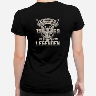 Adler-Motiv Schwarzes Frauen Tshirt, Geburtsjahr Legenden - Seseable