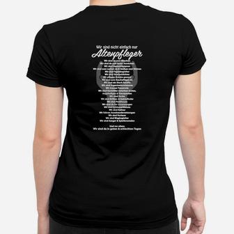 Altenpfleger Spruch Frauen Tshirt Schwarz, Lustiges Pflegepersonal Tee - Seseable