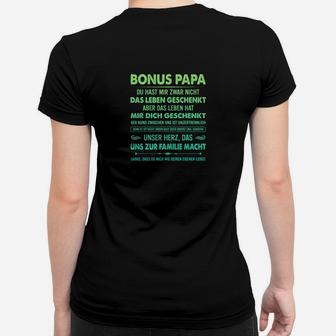 Bonus Papa Frauen Tshirt: Personalisiertes Tee für Stiefväter mit Spruch - Seseable
